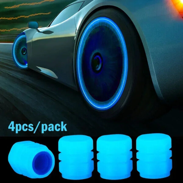 4/8pcs Luminous Tire Valve Caps Auto Car Motorcycle Bicycle Fluorescent Night Glowing Wheel Tyre Hub Valve Stem Caps Decoration - Image 7
