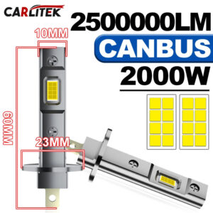 H1 LED Headlights 2500000LM 6000K 2000W 16PCS 7585 CSP High Low Beam Turbo Auto Light 1:1 Fanless Mini 12V H7 H4 H3 +600% Bright