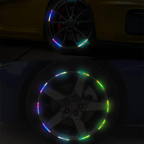 Car Universal  Wheel Hub Reflective Stripes Safety Opening Warning Sticker Tape Auto Warning Reflective Tape Exterior Accessorie - Image 5