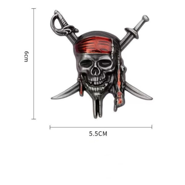 Car Styling 3D Metal Pirate Skull Emblem Badge Stickers Decals Auto Motorcycle Cover Scratches Personality Decor Accessories - Image 5