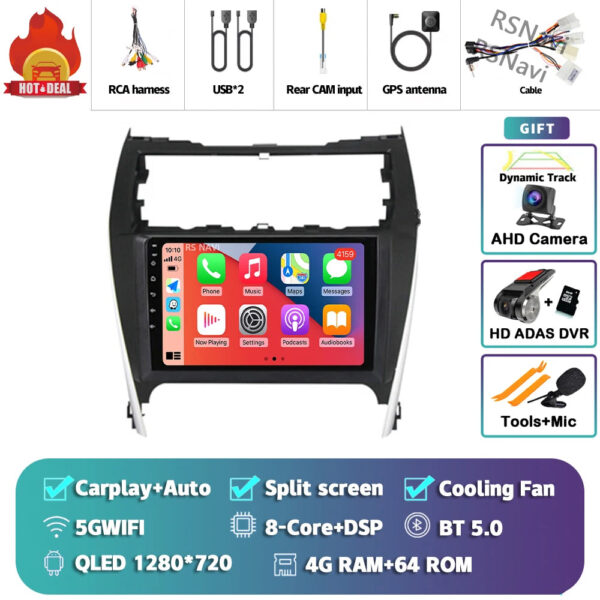 Android 14 Carplay Auto Car Radio For Toyota Camry 7 XV 50 55 2012 - 2017 Navigation GPS Multimedia Player video Stereo WIFI+4G - Image 6