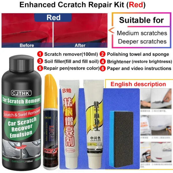 Car Scratch Remover Paint Care Tools Auto Swirl Remover Scratches Repair Polishing Auto Body Grinding Compound Anti Scratch Wax - Image 12