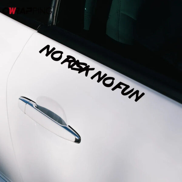 22x2.4cm NO RISK NO FUN Car Sticker Styling Car Body Window Windshield Bumper Motorcycle Decor Vinyl Film Decal Auto Accessories - Image 3
