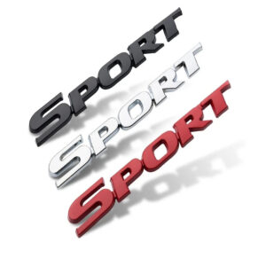 1x Fashion Sport Emblem Badge Car Trunk Fender Sticker Auto Car Racing Decal Decor Silver Black Accessories