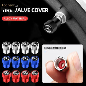 4pcs Car Wheel Tire Valve Caps Stem Case With Logo Auto Styling for Mercedes Benz W211 W204 W210 W203 CLA GLA Auto Accessories