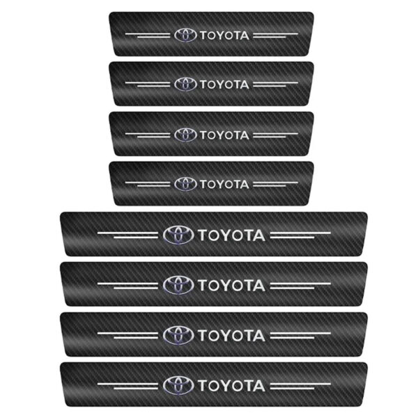 4PCS Carbon Fiber Car Sticker Auto Door Threshold Waterproof stickers For Toyota Yaris Hilux Corolla Prius Avensis Emblem Auris - Image 7