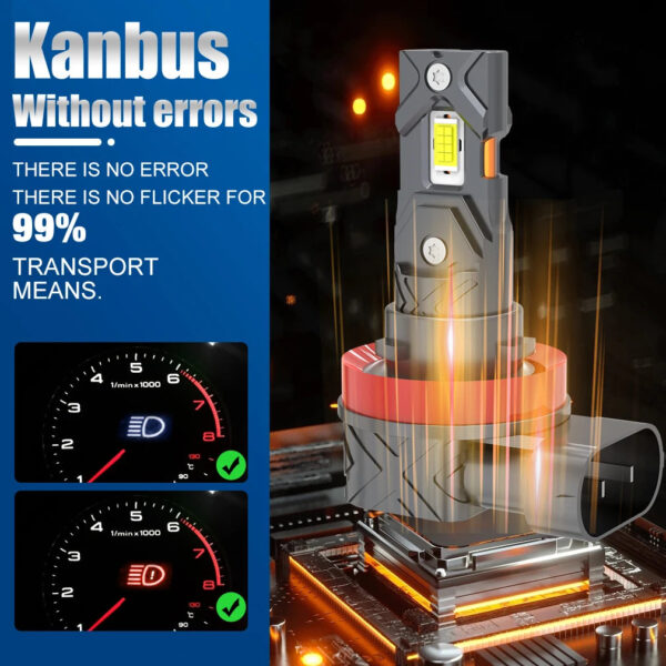 H8 H11 LED Car Headlight Bulbs Canbus 9005 HB3 9006 HB4 CSP LED Headlamp 100W Turbo Auto Lamp 6000K 12V 30000LM - Image 4