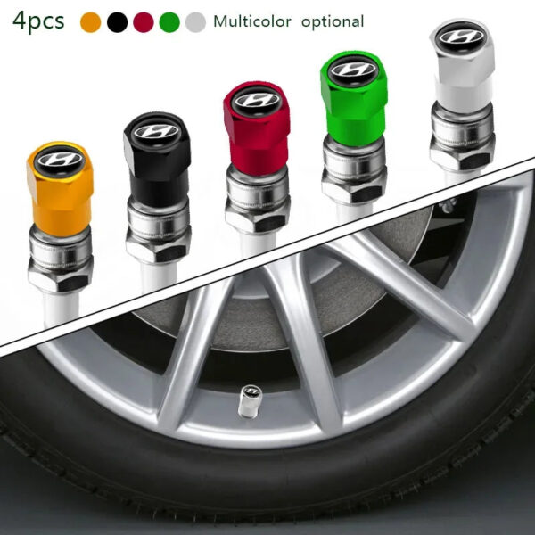 4Pcs Car Styling Wheel Stem Air Tire Valve Tyre Caps Emblem Cover For HYUNDAI ELANTRA GETZ CRETA I30 IX25 IX35 Auto Accessories - Image 2