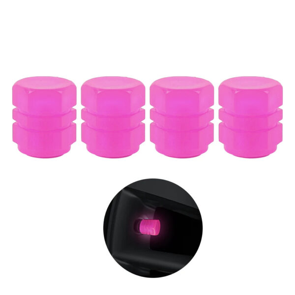 Car Pink Red Luminous Tire Valve Cap Motorcycle Bike Wheel Hub Glowing Valve Cover Tire Decoration Auto Styling Tyre Accessories - Image 7