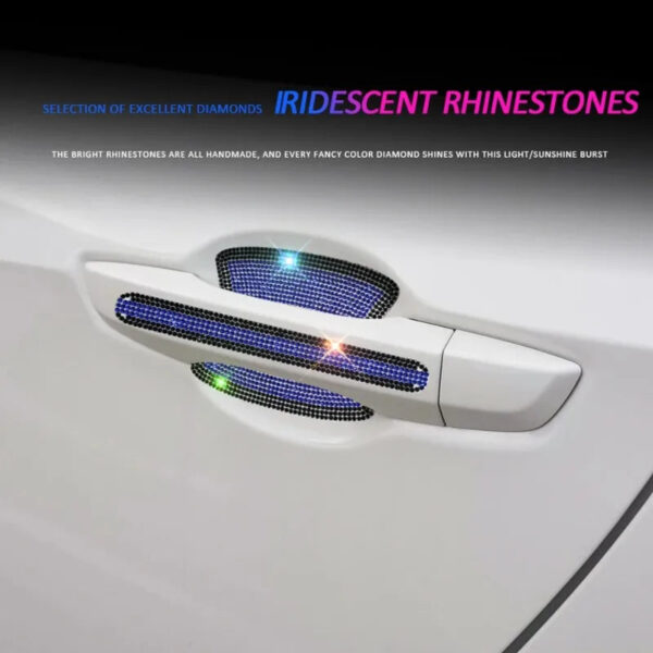 8Pcs Bling Crystal Diamond Rhinestone Car Door Handle Decoration Sticker Auto Handle Door Bowl Anti-scratch Protector Sticker - Image 4