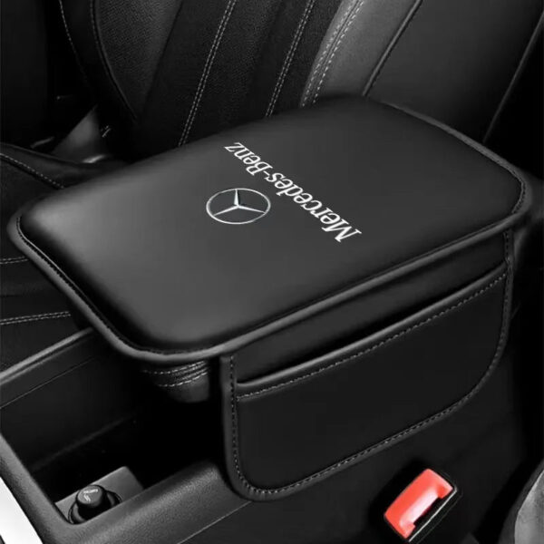 Car Armrest Box Pad Leather Auto Armrest Mat Car Accessories For Mercedes Benz W211 W203 W204 W210 W124 AMG W202 CLA W212 W220 - Image 3