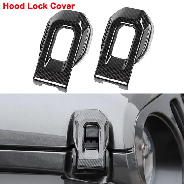 Car Hood Lock Catch Latches Decorative Cover Trim for Jeep Wrangler JL 2018 2019 Gladiator JT Sports Rubicon Sahara 2020-2023 - Image 8