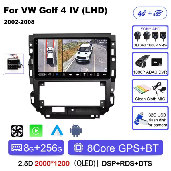 Car Radio Android 15 For Volkswagen VW Golf 4 IV Jetta MK4 Classics Multimedia Player Carplay GPS Android Auto Stereo DSP WIFI - Image 13