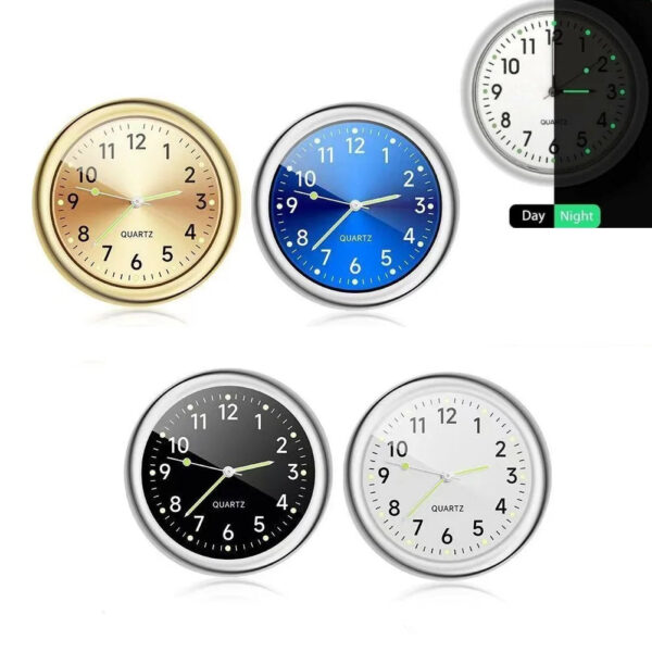 Mini Car Quartz Clock Electronic Air Outlets Clock Luminous Bicycle Motorcycle Watch Auto Car Dashboard Clock