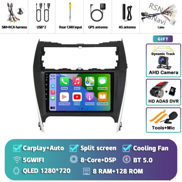 Android 14 Carplay Auto Car Radio For Toyota Camry 7 XV 50 55 2012 - 2017 Navigation GPS Multimedia Player video Stereo WIFI+4G - Image 9