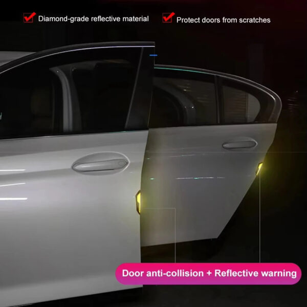 2Pcs Universal Carbon fiber Car Sticker Bumper Protector Reflective Strips Truck Auto Motorcycle Anti-Scratch Warning Stickers - Image 5