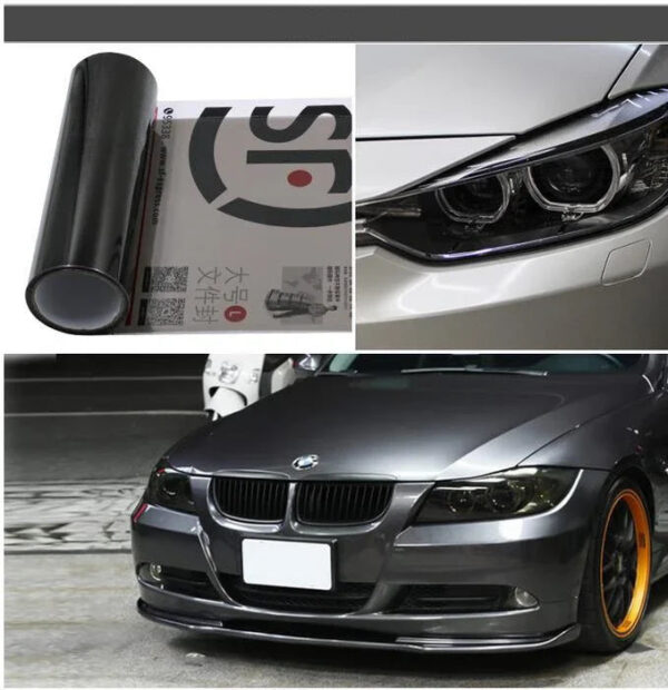 Gloss Transparent Light Black Smoke PVC Film Tint 30 X60cm Auto Car Light Headlight Taillight Tint Vinyl Film Sticker Wrap Cover - Image 11