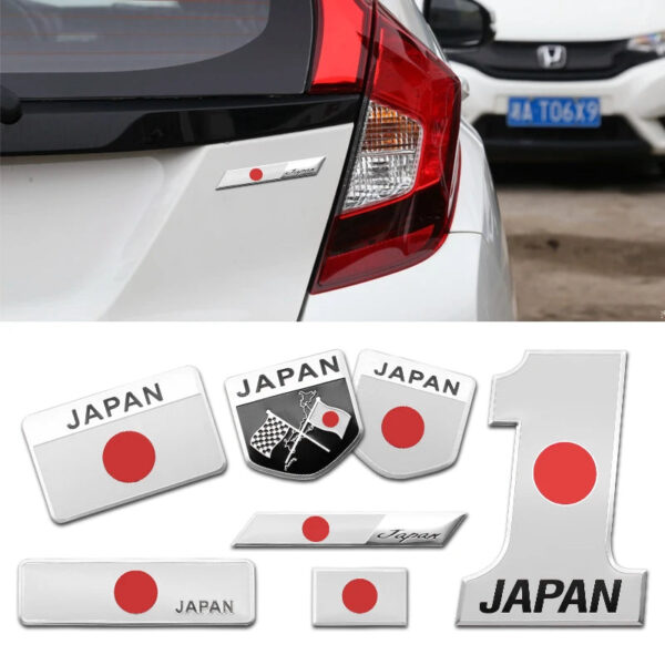 1pcs 3D Metal Aluminum Car Styling Japan Logo Flag Stickers Auto Car Body Emblem Badge Decals Exterior Decorative Accessories - Image 4