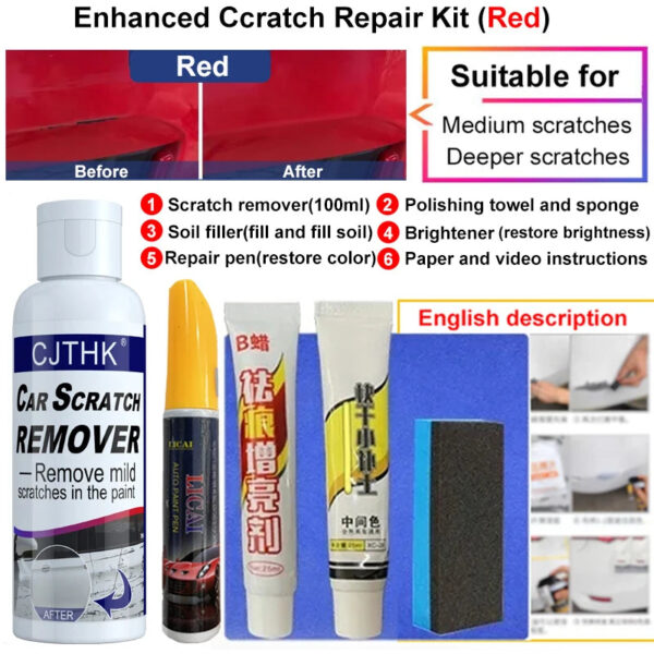 Car Scratch Remover Paint Care Tools Auto Swirl Remover Scratches Repair Polishing Auto Body Grinding Compound Anti Scratch Wax - Image 8