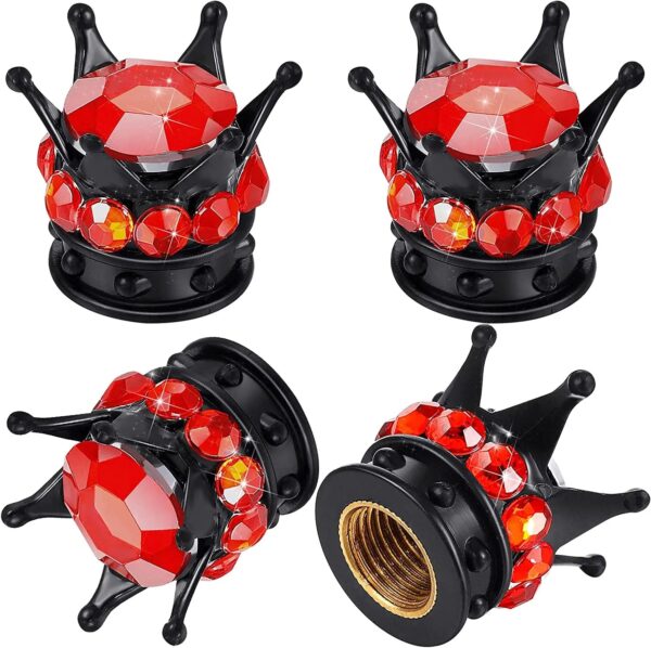 4 Pcs Crown Tire Valve Stem Caps Bling Crystal Rhinestone Universal Chrome Crown Vehicle Car Tire Caps Covers  Autos Accesorios - Image 8