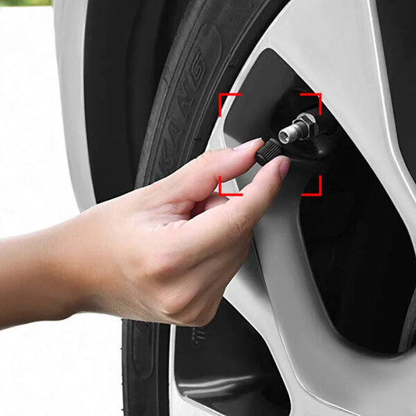 20PCS Car Tire Valve Plastic Black Bike Tyre Valve Caps O Rubber Ring Covers Dome Shape Dust Valve for Auto Motorcycle Cap Decor - Image 5