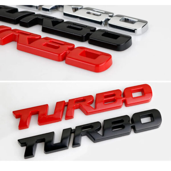 9.7*1.1 cm Car Styling Car Turbo Boost Loading Boosting 3D Metal Chrome Zinc Alloy 3D Emblem Badge Sticker Decal Auto Accessory - Image 4