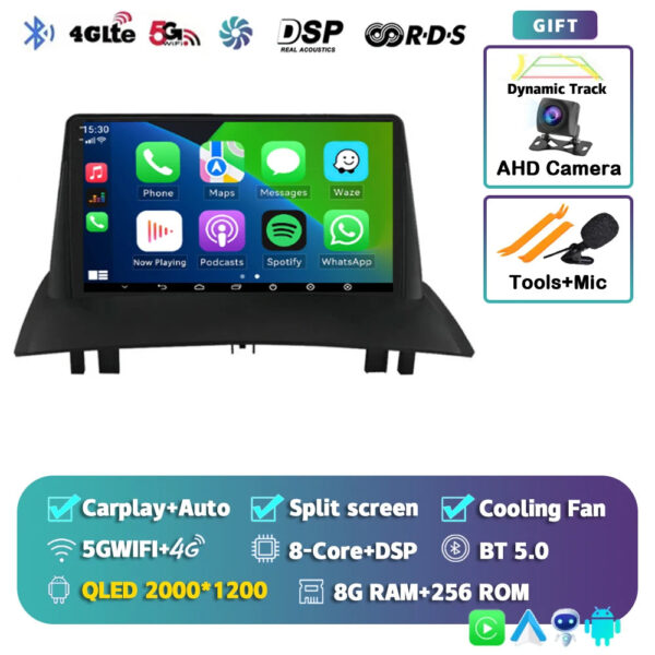 Android 14 For Renault Megane 2 2002-2009 2K QLED Android Car Radio Multimedia Video Player GPS Stereo CarPlay 4G Navigationv BT - Image 14