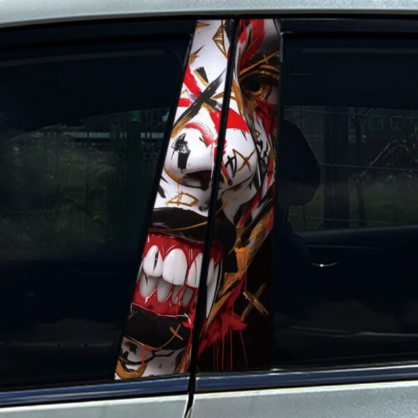 1PC/2PCS Somking Nun Sister Auto B-pillar Stickers Car Center Column Decoration Cover Scratches Waterproof Decals Accessories - Image 4