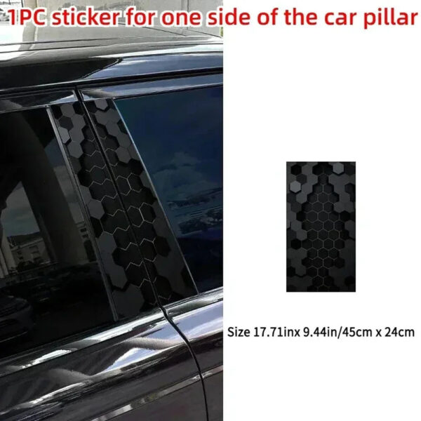 2Pcs Honeycomb-Car Stickers Auto B Pillar Waterproof Funny Decoration Cover Scratches Sunscreen Car Doors Pillar PET Decals - Image 4