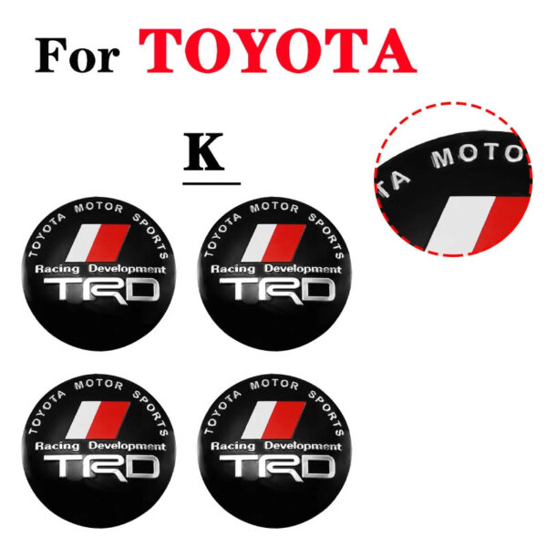 4pcs Car Wheel Stickers 56mm Auto Center Hub Cap Decal For Toyota Gazoo Racing TRD Corolla Yaris Chr Auris Rav4 Prius Prado - Image 7