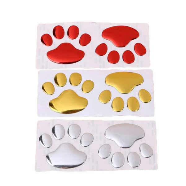 2PCS Car Sticker Paw 3D Animal Dog Cat Footprint Decal Car PVC Sticker Cool Design Car Decal Auto Accessories - Image 3