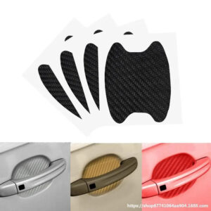 4pcs/Set Carbon Fiber Car Door Anti-Scratch Protective Cover Stickers Handle Cup Bowl Sticker Auto Accessories Exterior Styling