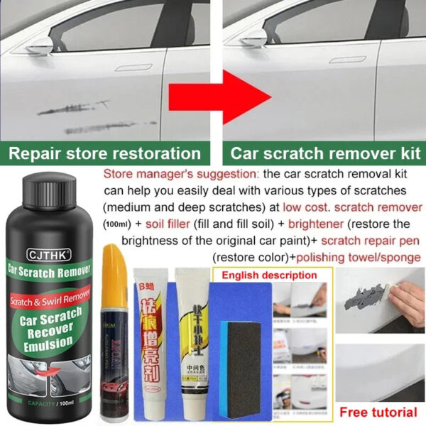 Car Scratch Remover Paint Care Tools Auto Swirl Remover Scratches Repair Polishing Auto Body Grinding Compound Anti Scratch Wax - Image 6