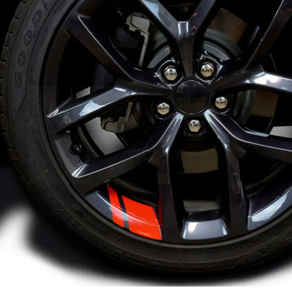 6PCS Automotive Wheel Reflective Decals Vinyl Stickers Hashmark Stripe Racing Decor Fits Wheel Sizes 18" - 21"  Exterior Parts - Image 11