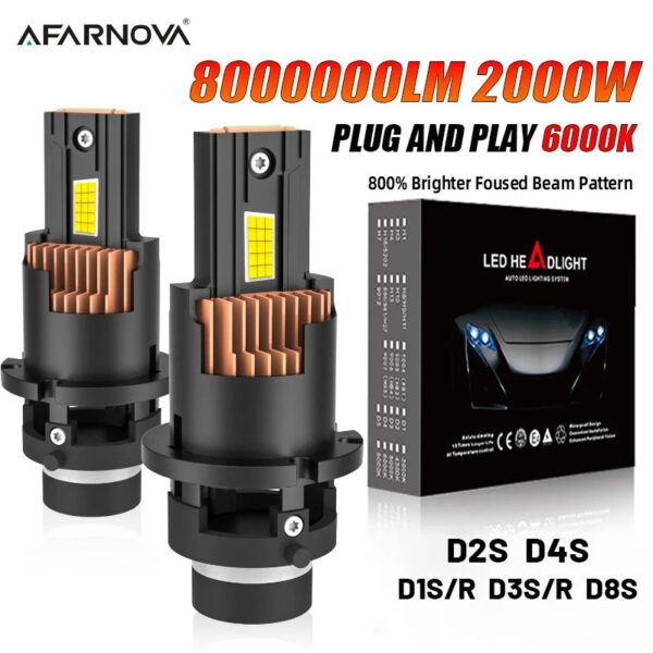 D2S D4S D2R D4R Led Car Headlight Canbus HID D1S D3S D1R D3R Led Xenon Bulb 1:1 Turbo Led Car Lamp Auto Light 6000K Plug & Play