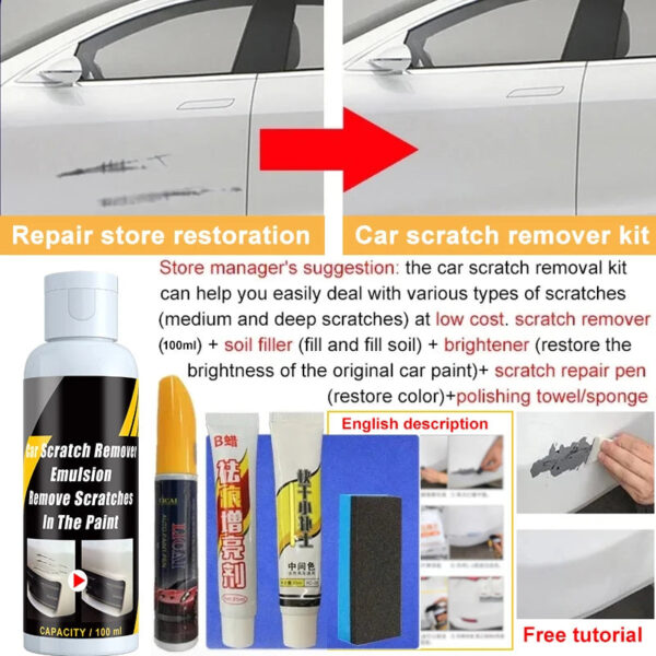 Car Scratch Remover Paint Care Tools Auto Swirl Remover Scratches Repair Polishing Auto Body Grinding Compound Anti Scratch Wax - Image 6