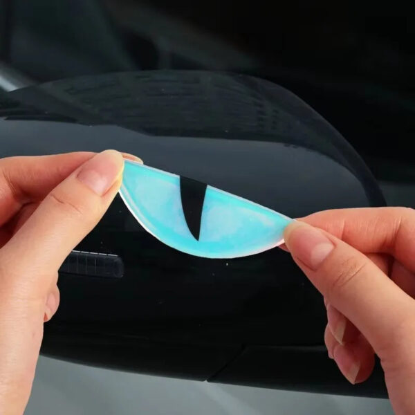 6 Reflective Luminous Devil's Eye Car Stickers Green Auto Motorcycle Headlight Styling Sticker Drip Glue Cat Eye Decoration - Image 6