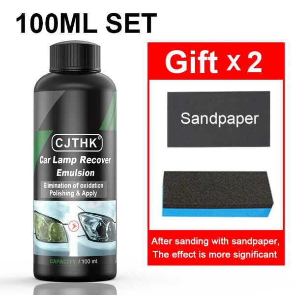 Car Headlight Restoration Polishing Kits Headlamp Scratch Remover Repair Cleaning Paste Remove Oxidation Headlight Polish Liquid - Image 7