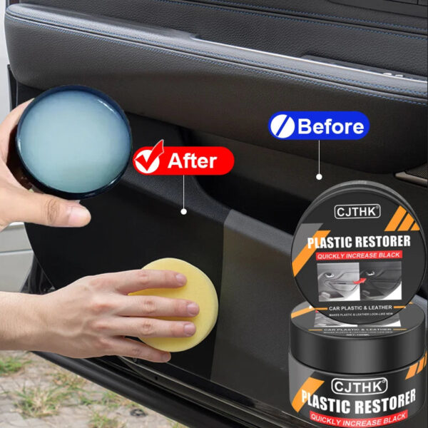 Car Plastic Restorer Crystal Clear Auto Interior Leather & Panel Renewal Wax Coating Agent Back To Black Gloss Car Wax Polish - Image 3