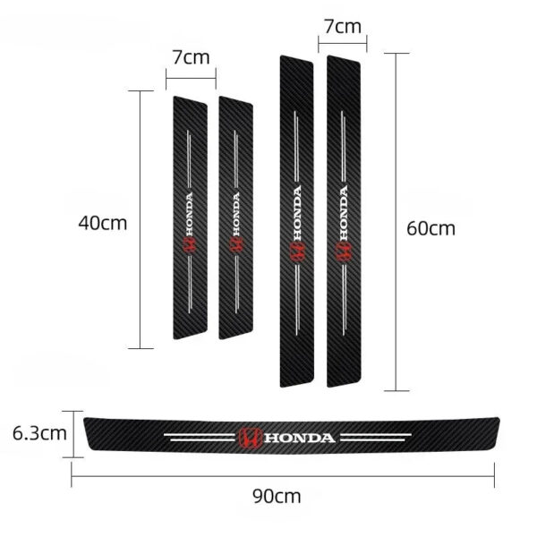 5Pcs Car Door Sticker Threshold Anti Scratch Decals Accessories For Honda Civic Fit Accord City Vezel CR-V S660 Odyssey HR-V - Image 6