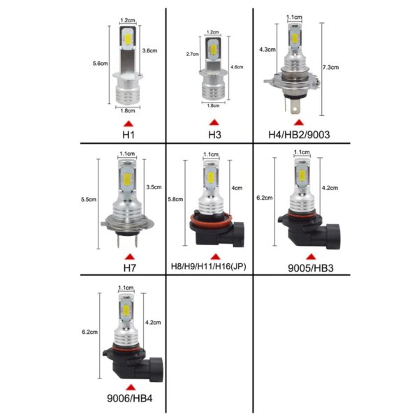 1Pcs H7 LED Bulb 1:1 Mini Fanless Size Head Lamp Wireless 20000LM CSP LED Chips H7 Car LED Headlight Bulb 6000K White 12V - Image 6