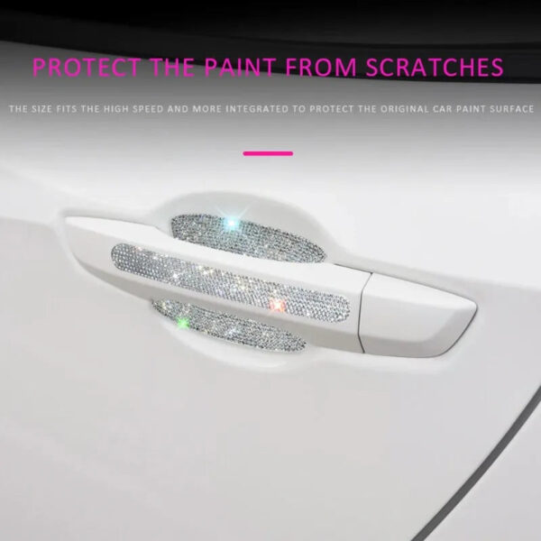 8Pcs Bling Crystal Diamond Rhinestone Car Door Handle Decoration Sticker Auto Handle Door Bowl Anti-scratch Protector Sticker - Image 3
