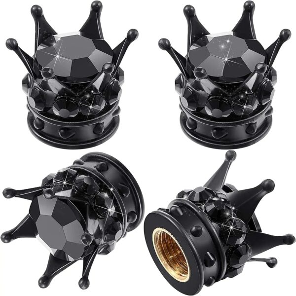 4 Pcs Crown Tire Valve Stem Caps Bling Crystal Rhinestone Universal Chrome Crown Vehicle Car Tire Caps Covers  Autos Accesorios - Image 7