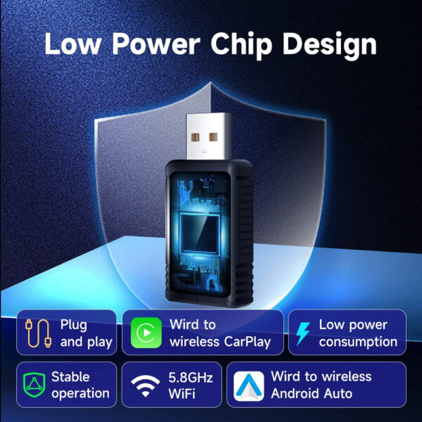 2025 HEYINCAR 2in1 Wireless Android Auto Adapter  Carplay Smart Dongle Plug and Play For  Kia Volvo Audi MG Opel VW Hyundai Jeep - Image 3