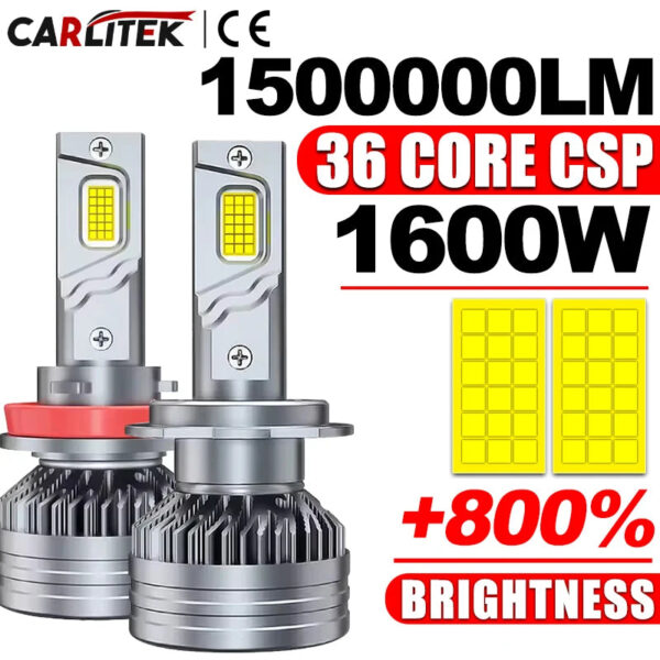 6000K HB3 HB4 9005 9006 H1 H7 H4 H11 H8 9012 Bulb Canbus 36 Core Led Lamp CSP 9094 Power Car Headlight Light 1600W Canbus lights