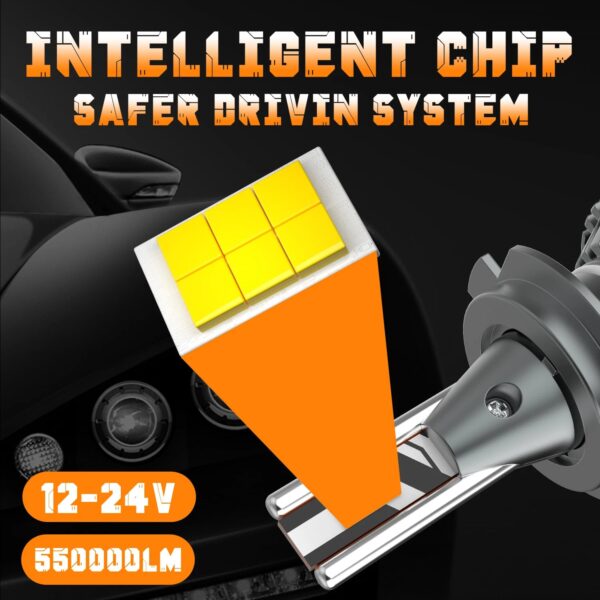 550000LM H7 LED Canbus Car Headlight HB4 HB3 H11 H4 H1 9012 9005 9006 Lights Plug and Play Bulbs 1100W Auto Lamp Super Bright - Image 2