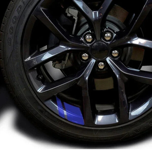 6PCS Automotive Wheel Reflective Decals Vinyl Stickers Hashmark Stripe Racing Decor Fits Wheel Sizes 18" - 21"  Exterior Parts - Image 9