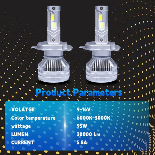 Carolyn 2pcs APP control H7 car headlight bulb H4 mini turbo headlight wireless H1 H11 9005 HB3 9006 HB4 LED car light - Image 6