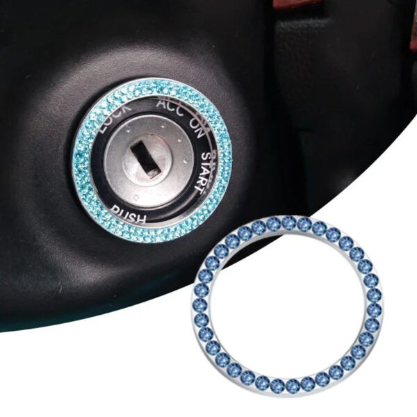 1PC Car Ignition Diamond Sticker  for Auto Motorcycle Styling Rhinestone Decoration Circle Cover Decal