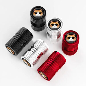 4Pcs Tire Valve Stem Cap Covers Leak-Proof Aluminum Alloy Tire Air Cap Car Cat Tire Caps Valve Cover For Tires Wheel Parts